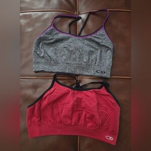 Champion Women's Sports Bra Duo - Gray and Red- Medium